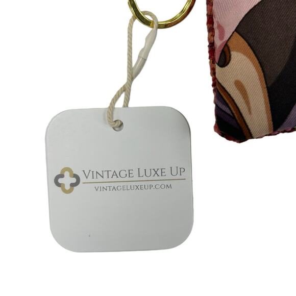 NWT Gucci Horse Bit Brown Pink Vintage Silk Scarf Reworked Wristlet Bag - Picture 2 of 7